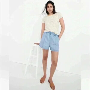 MADEWELL Denim Easy Pull-On Shorts in Rathmore Wash Size XXL